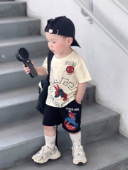 SET NHỆN SPIDERMAN ÁO BE QUẦN ĐEN BÉ TRAI SẴN
