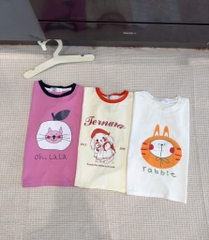 SET 3 ÁO PULL THỎ TONE BE TÍM TRẮNG BÉ GÁI SẴN