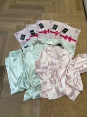 SET BỘ DÀI LỤA HELLO KITTY HỒNG XANH NỮ THU ĐÔNG