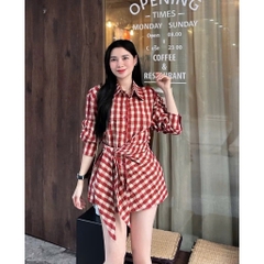 ÁO SƠ MI KẺ BUỘC VẠT NỮ