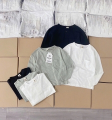 SET 2 ÁO XƯỚC CỔ TRỤ TÚI TRƯỚC DÀI TAY BÉ TRAI
