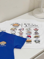 SET 2 ÁO PHÔNG COTTON TRẮNG XANH BÉ TRAI SẴN