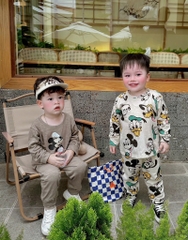 SET 2 BỘ DÀI HH MICKEY TONE XÁM BÉ TRAI