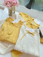 SET BỘ ÁO TƠ LI PHỐI CỔ REN HAI LỚP MIX QUẦN  BAGGY LI NỮ