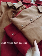 ÁO SƠ MI NHUNG TĂM THÊU NGƯA NỮ THU ĐÔNG SẴN(SALE 79k)