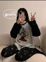 SET BỘ DÀI MICKEY THÊU PHỐI MÀU NỮ THU ĐÔNG
