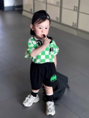 SET 2 BỘ BÉ TRAI KẺ CARO KHỦNG LONG SẴN