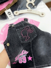 SET ÁO HỒNG IN TRÀN MIX YẾM JEAN BARBIE BÉ GÁI
