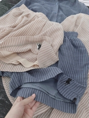 SET KẺ QUẦN 2 LỚP XẺ GẤU NỮ