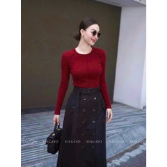 SET CHÂN VÁY MIDI ĐAI ÁO CT THIẾT KẾ NỮ SẴN(Xả 99k)