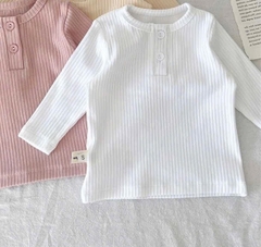 SET 2 ÁO TĂM CỔ CÚC DÀI TAY BÉ GÁI XẢ