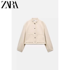ÁO KHOÁC DẠ NỮ TÚI DÁN CHUN SAU ZR THU ĐÔNG SẴN (SALE 169k)