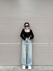 QUẦN JEAN NỮ SUÔNG IN GẤU L.V SẴN (SALE 90k)