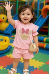 SÉT BỘ MINNIE THÊU ĐÁP LÔNG NỔI BÉ GÁI