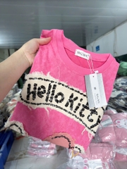 ÁO PHÔNG HỒNG HELLO KITTY RÁCH NỮ SẴN