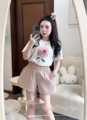 SET BỘ ÁO CỘC HOA QUẦN ĐÙI NỮ SẴN