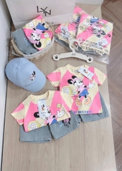 SET CHUỘT MICKEY DISNEY CỰC CHẤT KÈM MŨ BÉ GÁI(XẢ 75k)