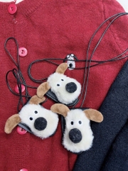 ÁO LEN CADIGAN KÈM GẤU QC NỮ