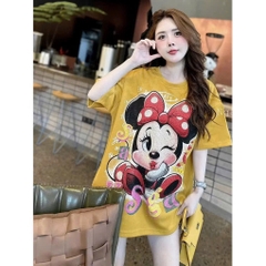 ÁO PHÔNG VÀNG FORM RỘNG HÌNH MICKEY TO NỮ SẴN