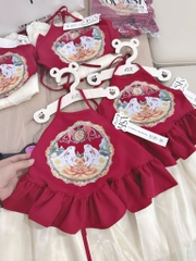 SET YẾM LỤA CHÂN VÁY GẤM BÉ GÁI