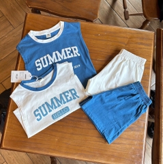 SET BỘ SUMMER XANH TRẮNG BÉ TRAI SẴN(SALE 89k)