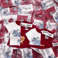 SÉT BỘ COTTON TOM & JERRY TONE TRẮNG ĐỎ CHO BÉ TRAI