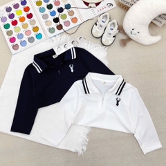 SET 2 ÁO DÀI TAY CỔ TRỤ KHOÁ TRẮNG THAN THÊU CHO BÉ TRAI