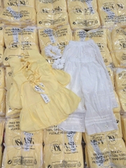 SET ÁO BÍ MIX QUẦN THÊU BOI KÈM DÂY BUỘC TÓC BÉ GÁI SẴN
