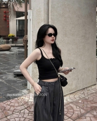 QUẦN SUÔNG KẺ SỌC 2 MÀU BUỘC NƠ NỮ