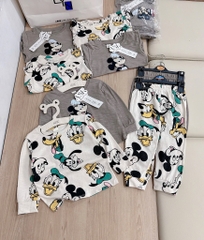 SET 2 BỘ DÀI HH MICKEY TONE XÁM BÉ TRAI