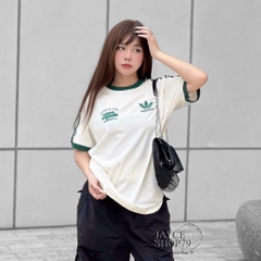 ÁO PHÔNG DAS VIỀN XANH LÁ CỘC TAY NỮ