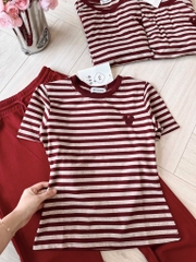 SET ÁO KẺ MIX QUẦN LOE GẤU NỮ