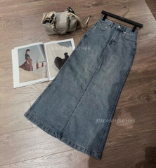 CHÂN VÁY BÒ NỮ ĐUÔI CÁ DÁNG DÀI