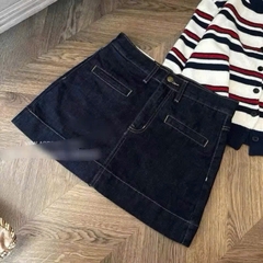 CHÂN VÁY BÒ NỮ TÚI NGANG 3 MÀU (2X) SẴN (XẢ  79k)