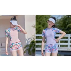 SET BỘ BƠI MẸ VÀ BÉ 2 MÀU HỒNG TÍM PHỐI