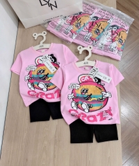SET ÁO CRAZY QUẦN LEGGING CHO BÉ GÁI