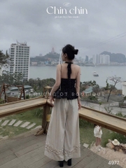 SET YẾM CỔ CHẤM BI THAN BỒNG KÈM QUẦN SUÔNG NỮ SẴN