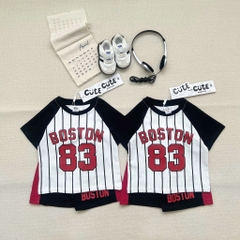 SET BỘ COTTON ĐEN PHỐI SỌC BOSTON 83 CHO BÉ TRAI