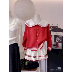 ÁO LEN CARDIGAN 2 MÀU CỔ THUỶ THỦ NỮ THU ĐÔNG SẴN