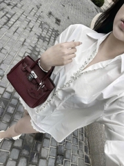 ÁO SƠ MI ĐÍNH ĐÁ FORM RỘNG NỮ