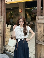 SET ÁO CHÂN VÁY XOÈ KÈM KHĂN NỮ
