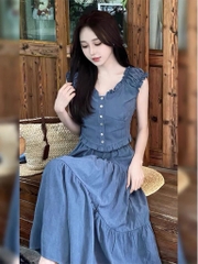 SET BÒ NỮ BIÊN NHẬT LI BÈO GẤU MIX CHÂN VÁY (KH ĐẶT SLL)