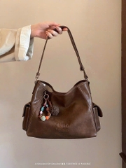 TÚI XÁCH - TÚI KẸP NÁCH DA NÂU VINTAGE CỔ ĐIỂN