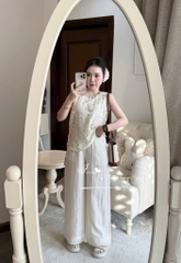 SET ÁO REN SN QUẦN SUÔNG NỮ SẴN