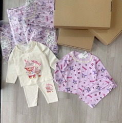 SET 2 BỘ DÀI LABUBU TÍM KEM PHỐI CỔ VIỀN REN CHO BÉ GÁI (XẢ 79k)