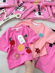 SET COTTON HOA QUẢ NỔI TONE HỒNG BÉ GÁI(SALE 89k)