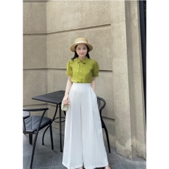 ÁO SƠ MI GU LI XẾP CỔ SEN( XẢ 60k)