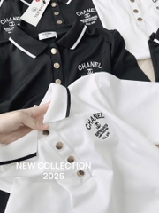 ÁO POLO CHANEL CỘC TAY CỔ BO CÚC ĐỒNG NỮ SẴN
