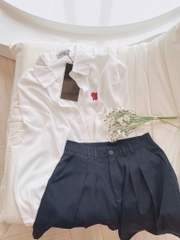 SET ÁO TIM TRẮNG + QUẦN SHORT TÂY NỮ SẴN