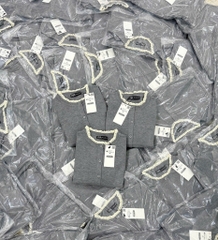 ÁO LEN XÁM CARDIGAN DỆT CỔ VIỀN DÀI TAY NỮ THU ĐÔNG